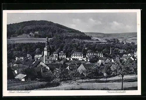 AK Bad Salzschlirf, Gesamtansicht mit Obstbäumen