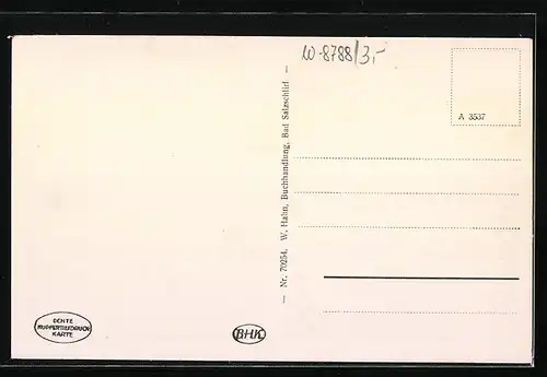 AK Bad Salzschlirf, Gesamtansicht mit Obstbäumen