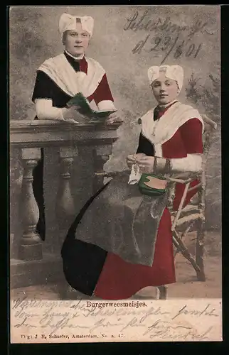 AK Burgerweesmeisjes, niederländische Tracht
