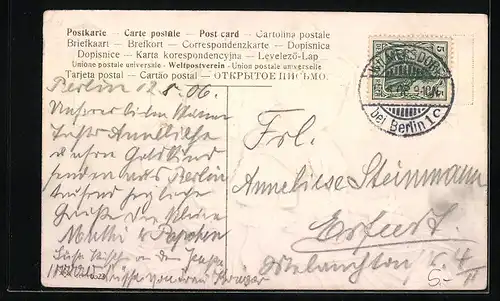 Präge-AK Zwei Mädchen in niederländischer Tracht beim Tee