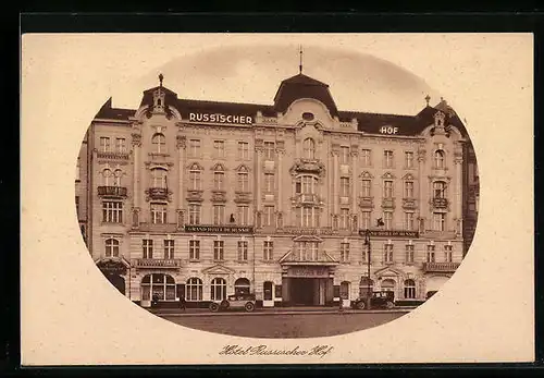 Passepartout-AK Berlin, Hotel Russischer Hof in der Georgenstrasse 21-22