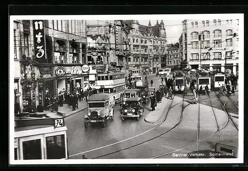 AK Berlin, Spittelmarkt, Berliner Verkehr