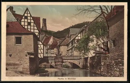 AK Monreal, Ortspartie mit Brücke