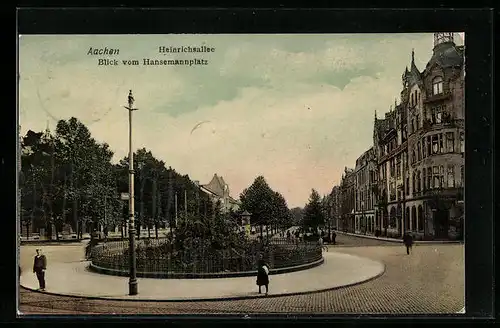 AK Aachen, Heinrichsallee, Blick vom Hansemannplatz