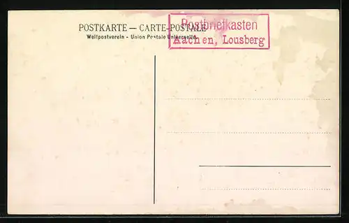 Passepartout-AK Aachen, Lousberg mit Gasthaus Belvedere Wwe. J. Schenk, Wappen