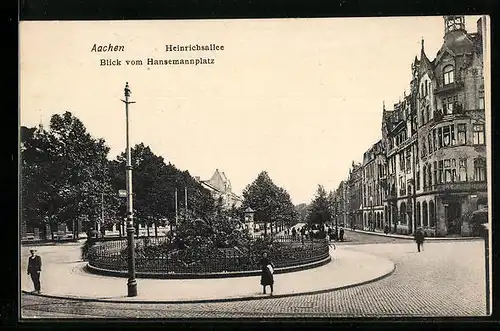 AK Aachen, Heinrichsallee, Blick vom Hansemannplatz