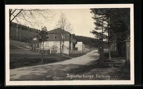 AK Geising, Jugendherberge mit Strasse