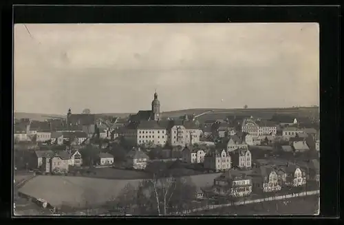 AK Dippoldiswalde, Ortsansicht aus der Vogelschau