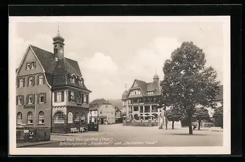 AK Bad Georgenthal /Th., Erholungsheim Klosterhof und Deutsches Haus
