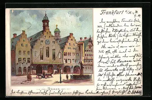 Lithographie Alt-Frankfurt, Partie am Römer