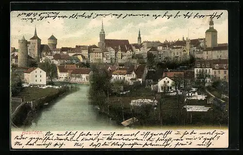 AK Bautzen, Flusspartie in der Stadt