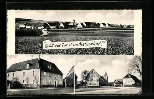 AK Forst i. Aischgrund, Gasthaus zur Einkehr, Gesamtansicht, Strassenpartie