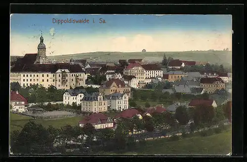 AK Dippoldiswalde i. Sa., Teilansicht des Ortes
