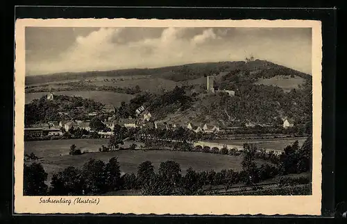 AK Sachsenburg /Unstrut, Gesamtansicht mit Burg