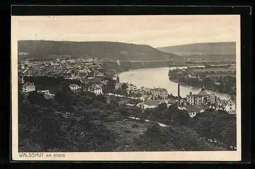 AK Waldshut, Teilansicht mit Rhein