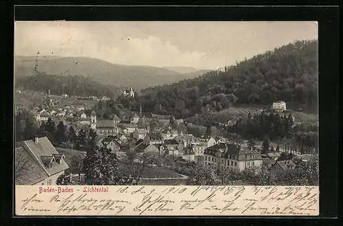 AK Baden-Baden, Teilansicht im Lichtental