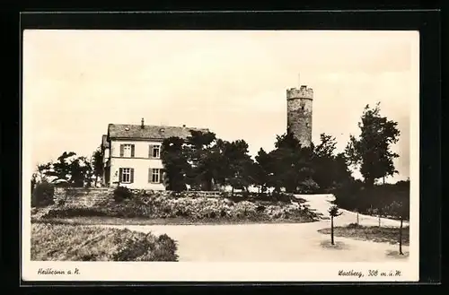 AK Heilbronn a. N., Gasthaus am Wartberg, Turm