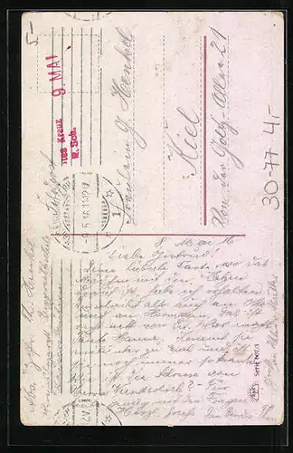 AK Zurück Marsch Marsch, Laufender Soldat von hinten