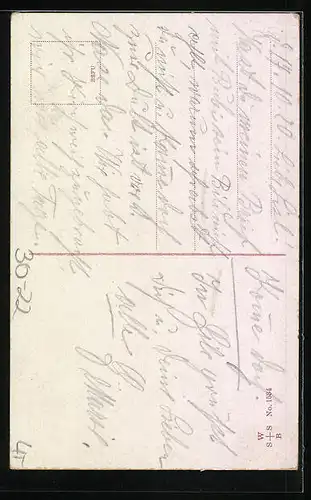 AK Dem Freunde Schutz..., Anwesen im Ehrenkranz, Fahnen