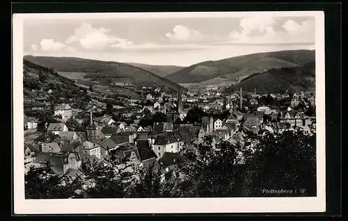 AK Plettenberg i. W., Ortsansicht aus der Vogelschau