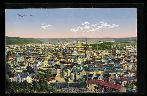 AK Hagen i. W., Ortsansicht aus der Vogelschau