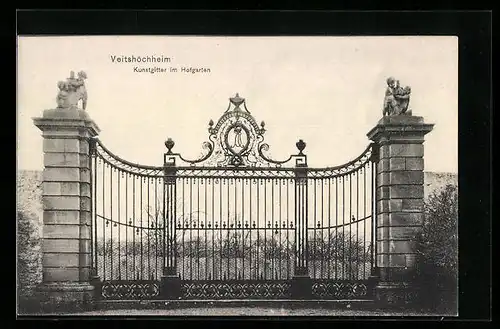 AK Veitshöchheim, Kunstgitter im Hofgarten