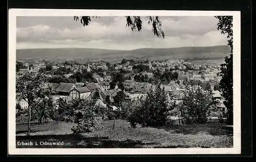 AK Erbach i. Odenwald, Ortspanorama aus der Vogelschau