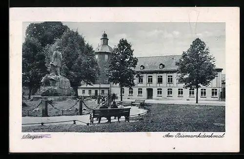 AK Siegen, Partie am Bismarckdenkmal