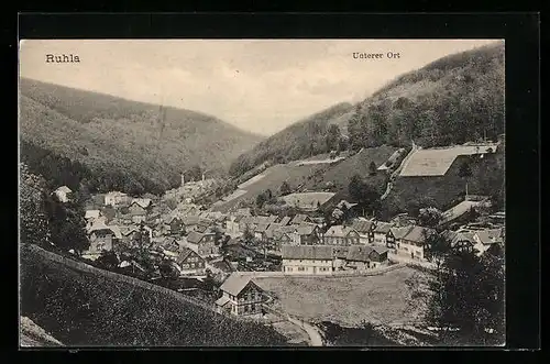 AK Ruhla, Unterer Ort aus der Vogelschau