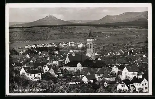 AK Balingen, Ortsansicht mit Hohenzollern