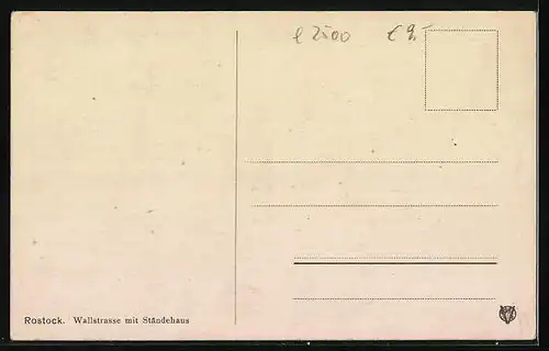 AK Rostock, Wallstrasse mit Ständehaus