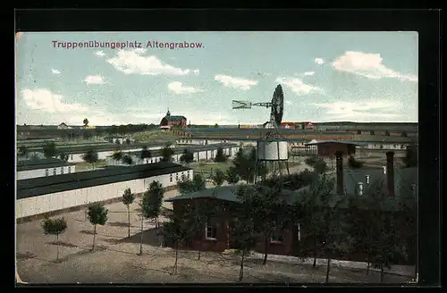 AK Altengrabow, Truppenübungsplatz mit Baracken
