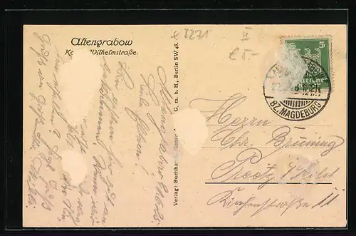 AK Altengrabow, Kaiser Wilhelmstrasse, Uhrturm