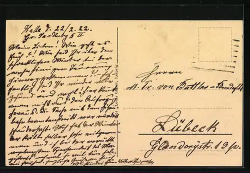 AK Halle a. S., Partie am Händel-Denkmal