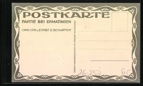 Künstler-AK Ernst E. Schlatter: Ermatingen, Dorfpartie