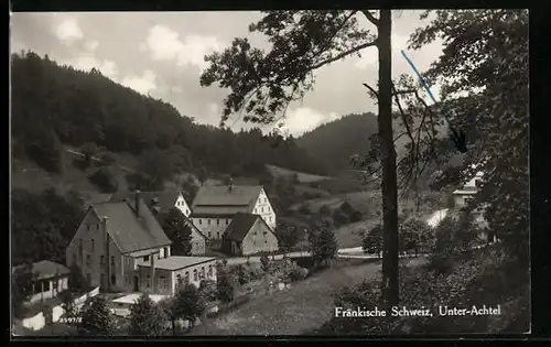 AK Unter-Achtel /Fränkische Schweiz, Ortsansicht aus der Vogelschau