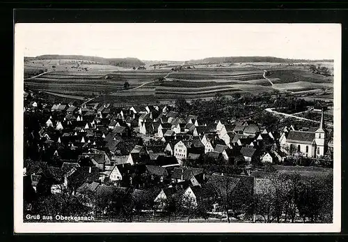 AK Oberkessach, Ortsansicht aus der Vogelschau