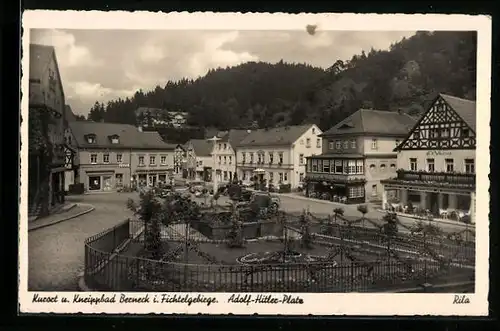 AK Berneck i. Fichtelgebirge, Partie am Platz