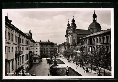AK Mannheim, Schillerplatz von oben