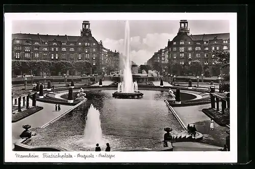 AK Mannheim, Augusta-Anlagen auf dem Friedrichsplatz
