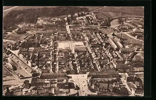 AK Saarlouis, Ortsansicht vom Flugzeug aus