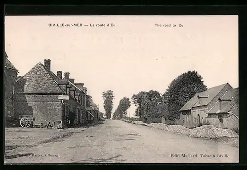 AK Biville-sur-Mer, La route d`Eu
