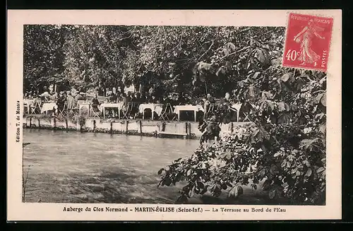 AK Martin-Église, Auberge du Clos Normand, La Terrasse au Bord de l`Eau