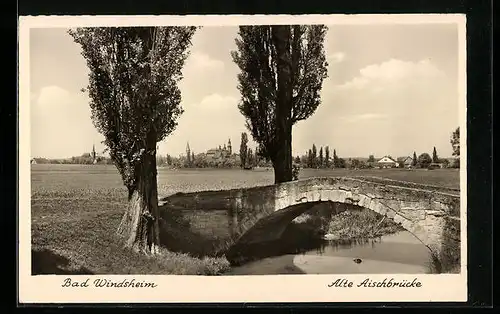 AK Bad Windsheim, Alte Aischbrücke