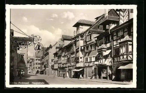 AK Lindau /Bodensee, Hauptstrasse mit Gasthaus zum Süntzen
