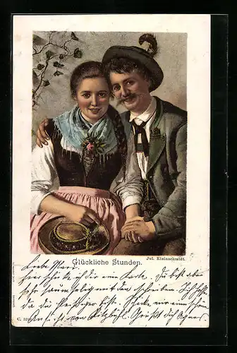 Künstler-AK sign. Jul. Kleinschmidt: Glückliche Stunden
