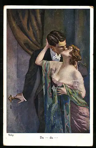 Künstler-AK sign. Toby: Du - du .., Küssendes Paar
