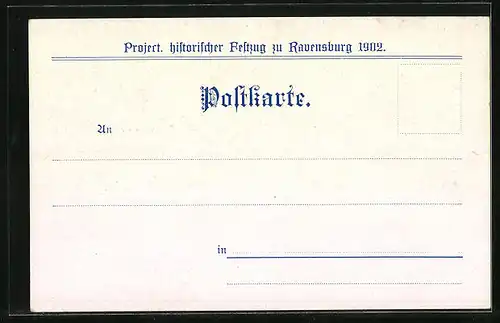 Künstler-AK Ravensburg, Project. historischer Festzug 1902, Römer 58v. Chr. bis 268 n. Chr.