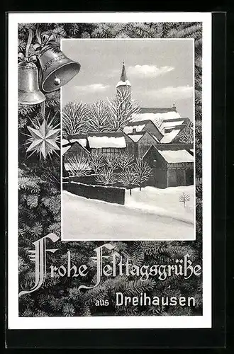 AK Dreihausen, Ortsansicht zur Winterzeit