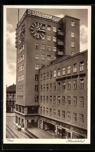 AK Gera, Handelshof, Stadtbank